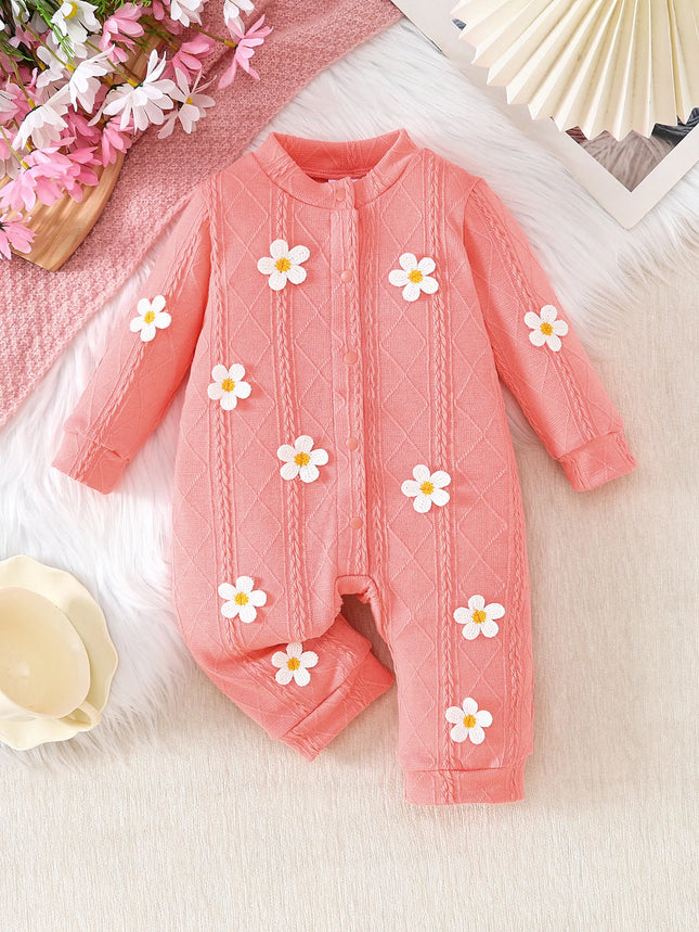 【Baby Boys' Autumn & Winter Cartoon Romper Set】Light Coffee Fleece-lined Onesie with Bear Embroidery + Matching Earflap Hat Two-