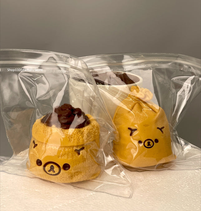 Hot！ Rilakkuma bean bag slow rebound squishy stress-relief silicone toy, perfect for relieving stress in the office.
