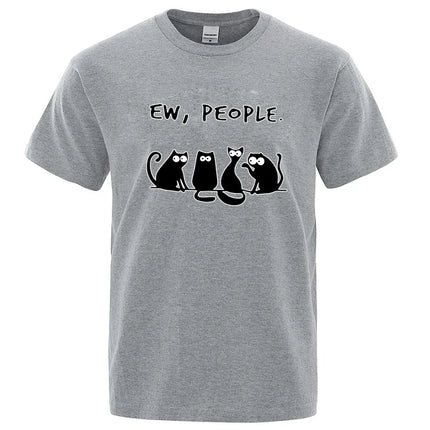 Men's T-shirt High Quality 100% Cotton Funny Cool Cat Printed Summer Casual Loose Cool T Shirt O-Neck Male T-Shirt Tops