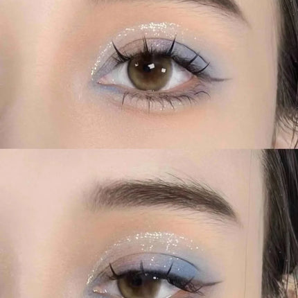 6 Colors Eye Shadow Palette Punk Smoky Black Glitter Pearly Eyeshadow Palette Korean Shiny Blue Eyeshadow Contour Blush Makeup