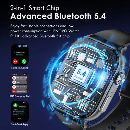 Original Lenovo Smart Watches Sports Fitness Watch Heart Rate Full Touch Screen BT Call Ultra Light Smartwatch for Men Women