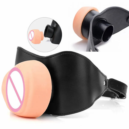Adults Toys Leather Gag Gag Plug Adult Game Adjustable Penis Masturbation Cup Adult Restraint Slaves Bondage Erotic Sex Toy bdsm