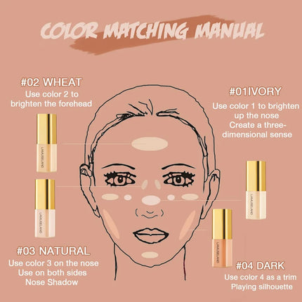 New Mini Concealer Moisturizing Liquid Concealer Coverage Pores Invisible Full Dark Circles Lasting Foundation Cream Face Makeup