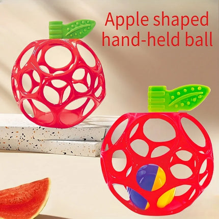 Baby Apple-Shaped Toy Ball Rattles Soft Ball Toy Newborn Grasping Teethers Hand Bell Sensory Toys Kids Educational Toys for 0-12