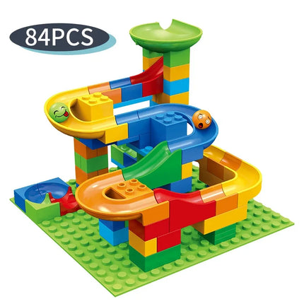 Rail Block Marble Race Run Slide Track Educational Track Ball Color Building Funnel Slide DIY Block Sets Bricks Kids Toys
