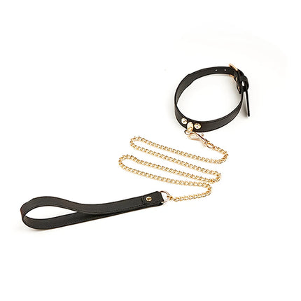 BLACKWOLF Bondage Genuine leather Collar Slave Bed Neck Restraint with Leash BDSM Erotic Sex Toys For Women Couples Adult Games