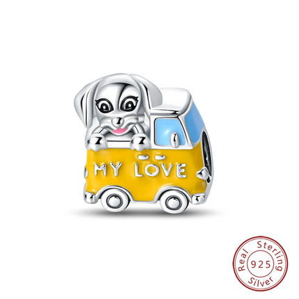 925 Sterling Silver Motorcycle Sports Car Bicycle Charms Pendents Fit Qikaola Original Bracelets Fine DIY Birthday Jewelry Gifts
