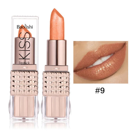 Pearlescent Pink Glitter Velvet Lipstick Metallic Waterproof Long Lasting Matte Shimmer Diamond Lipgloss Women Makeup Cosmetic