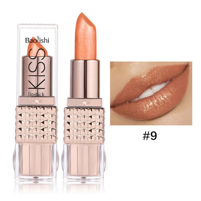 Pearlescent Pink Glitter Velvet Lipstick Metallic Waterproof Long Lasting Matte Shimmer Diamond Lipgloss Women Makeup Cosmetic