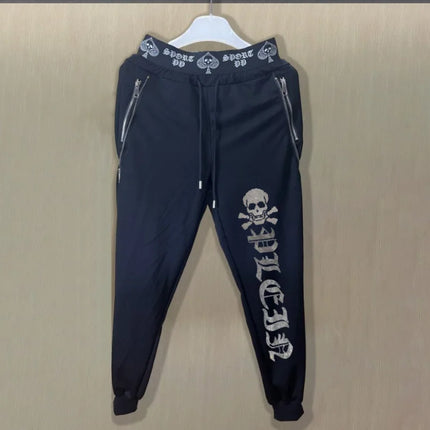 2025 new Sweatpants Track Pants Men Slim Fit Workout Trousers Male Multi-pocket Casual Rhinestones Pants  Design Sportswear