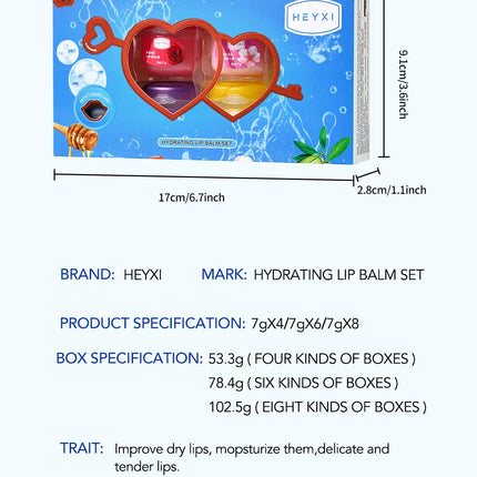 4/6/8pcs Fruit Series Lip Balm Set Sleeping Lip Mask Moisturizing Hydrating Non-sticky Anti-Cracked Lip Balm Lips Care
