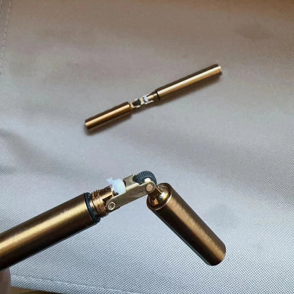 2024 New Brass Kerosene Nunchaku Lighter Windproof Mini Retro Grinding Wheel Ignition Flint Fireless Men's Smoking Toy Gift