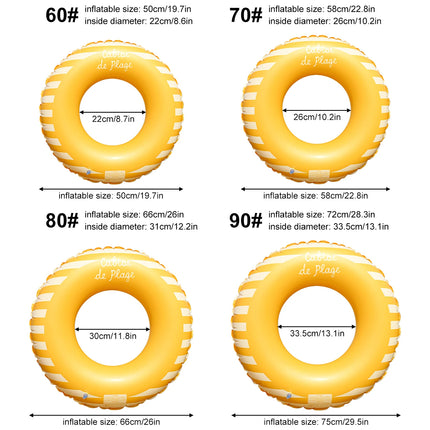 1PC Bright Colors Nordic Style Portable Inflatable Foldable Swim Ring, Summer Pool & Water Safety Float