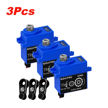 7KG Waterproof RC Digital Micro Servo with Horn Digital Servo for TRX4 TRX6 SCX10 III 1/10 RC Crawler Car Metal Gear Servo