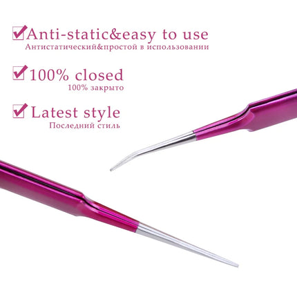 High Quality Eyelash Tweezers Ultra Fine Tip Improved for 3D 6D Lashes Extensions Tweezer Eyelash Pincette Professional Russian
