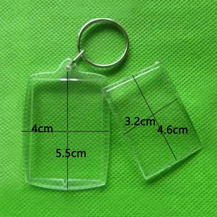 Photo Frame Keychian Acrylic Rectangle Insert Picture Frame Keyring Key Holder DIY Split Ring Gift for Women Ladies Girls