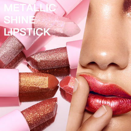 USHAS New Pearlescent & Matte Lipstick Long-Lasting Transfer-Proof Waterproof Non-Stick Cup Formula