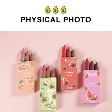 Matte Lipstick Set 3pcs Waterproof Long Lasting Velvet Nude Red Tint Natural Makeup Cosmetic Beauty Sexy Pen