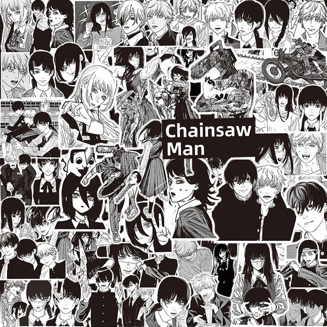 10/30/75pcs Chainsaw Man Anime Stickers Cool Black White Manga Graffiti Sticker Decoration Laptop Water Bottle Phone Decals Gift