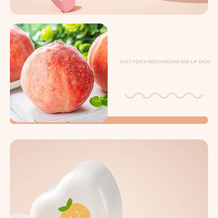 Fruit Moisturizing Hydrating Lip Balm Strawberry Peach Heart Shape Fade Lip Line Repair Lips Care Beauty and Skin Care Products