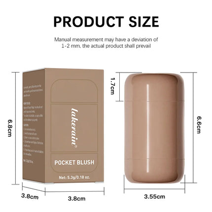Lakerain Blush Stick Cheek Lip Tinted Moistured Long-wearing Flush Blusher Silky Brighten Blush Cream Cosmetics Matte Nakeup