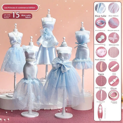 Skirt DIY Doll's Clothes Kit Handmade Fashion Design Princess Toy Outfit Kit Cute Wear Doll's Dress Material Kids Girl