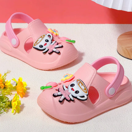 Girls' Slippers with Cute Charms Summer Garden Shoes Beach Sandals Non-slip Breathable Clogs for Girls Indoor & Outdoor Footwear