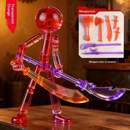 1 Set Multi-jointed Matchmaker Movable Assembled Robot Creative Stickman Desk Ornaments Decorative Festival Gift