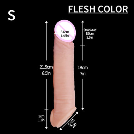 Realistic Penis Extender Soft Silicone Condom Enlargement Penis Sleeve Sex Toys for Men Sexual Tools Reusable Condom Cock Sleeve