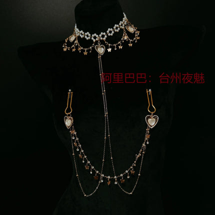 Metal Nipple Clamps Body Chains Butt Plug Set Sexy Women Jewelry Lingerie Breast Restraints Clitoral Stimulators Anal Dilator SM