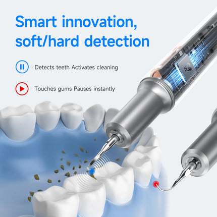 CURVY MOON T10 Electric Ultrasonic Calculus Scaler Tartar Eliminator Tooth Cleaner Tooth Whiting Cleaning Tools with LED Light