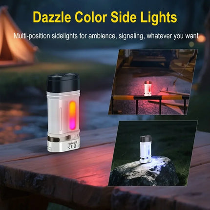 BORUiT U10 880LM EDC LED Flashlight Work Light 14500/AA Battery Torch with Magnet Clip Waterproof Camping Pocket Lantern