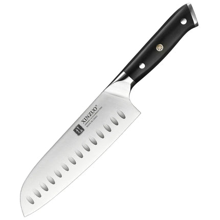 XINZUO Premium Modern 1-8PCS Din 1.4116 Stainless Steel Chef, Santoku, Utility & Paring Knife Set with Black Ebony Handles