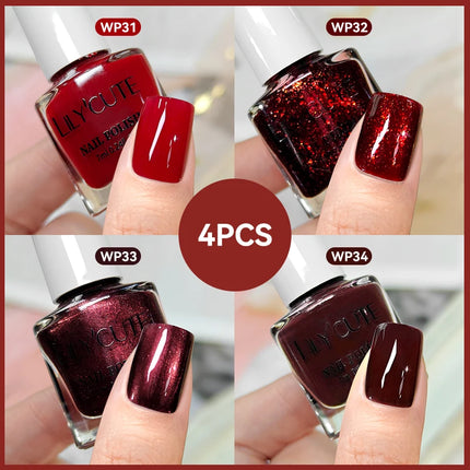 LILYCUTE 7ml 4/6/8/12Pcs Water-Based Nail Polish Set Quick Drying No Lamp Needed Glitter Nail Art Varnish For Nails Manicure