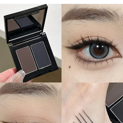 2 Color Eyeliner Powder Palette Matte Eyebrow Portable Longlasting Quick Dry Smooth Black Brown Eye Shadow Makeup Cosmetics 7g