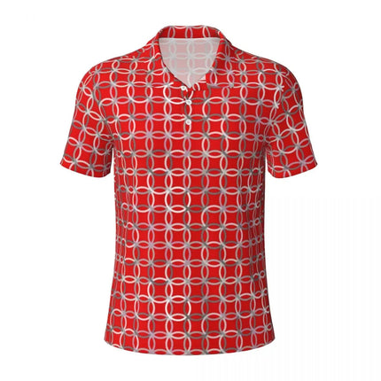 Vintage 70s Circles Casual Polo Shirts Psychedelic Pattern T-Shirts Short Sleeve Shirt Daily Fashion Tops Gift Clothing