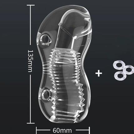 Portable Male Transparent Jelly Masturbator Cup Realistic Sucking Anal Pocket Pussy Vagina G-Spot Penis Exerciser Adult Sex Toy