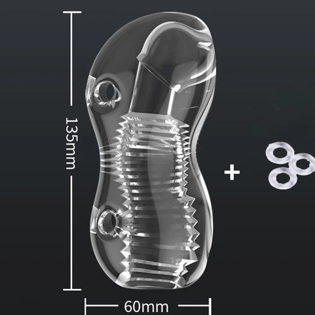Portable Male Transparent Jelly Masturbator Cup Realistic Sucking Anal Pocket Pussy Vagina G-Spot Penis Exerciser Adult Sex Toy