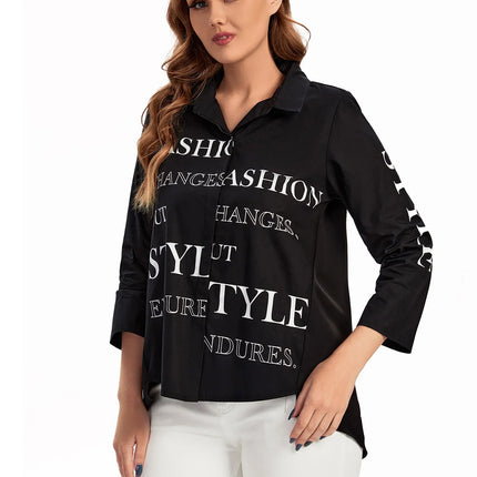 Women Plus Size Woven Spring And Summer Fashionable Shirt