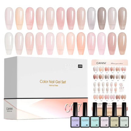 CC8 New Kit CANNI 9ML Nail Gel Polish HEMA/TPO FREE 30pcs Color Gel Pigment Professional Long Wear Top Coat Gel Varnish Set