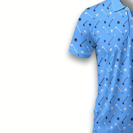2026 Summer New Style Men's Short-Sleeved Polo Shirt With 3D Golf Pattern Print Street Casual Fashion Comfortable And Soft