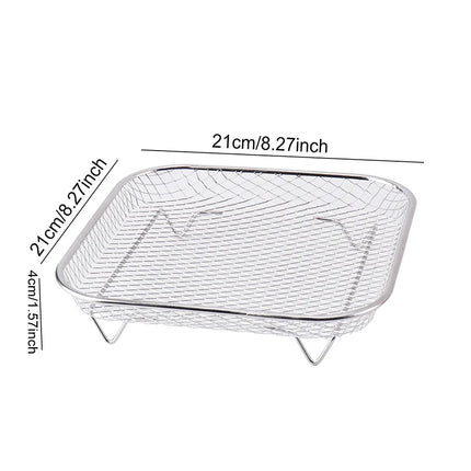 Air Fryer Universal Accessories Metal Oven Air Fryer Racks For Baking Stackable Grill Skewer Rack Fit All Airfryer 4.2Qt - 5.8Qt