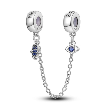 925 Silver Clasp Clip Spacer Stopper Beads Charms & Safety Chain  Clasp Charm Bead Fit Original Bracelet DIY Jewelry