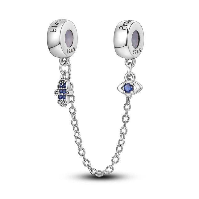 925 Silver Clasp Clip Spacer Stopper Beads Charms & Safety Chain  Clasp Charm Bead Fit Original Bracelet DIY Jewelry