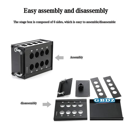 Multi-channel Al alloy Cable Blank Cable Box 16/24/32 Channels for Stage Mobile Audio XLR Male Female Audio Signal Cablebox hole
