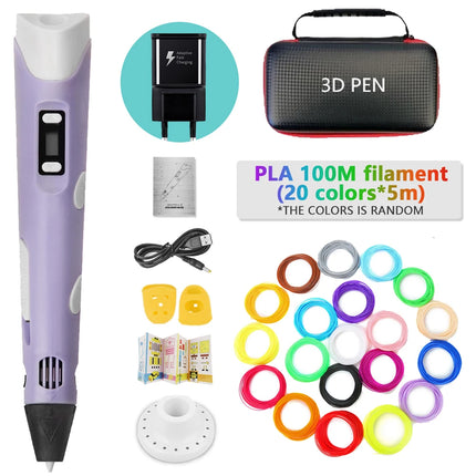 2025 Funny Set DIY 3D Pen for Kids Birthday Chrismas New Years Gift Boy Girls Creative 3D Printing Pen with PLA Filament 3D Pens