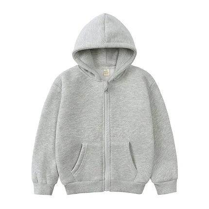 1-10Years Kids Baby Boys Girls Clothes Toddler Fleece Hoodie Winter Sweatshirt Tops Outfits Children Solid Zipper Coat Clothing