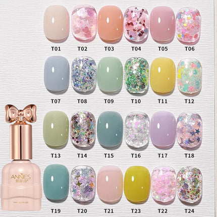 Pretty Colorful Glitter Nail Polish Reflective Candy Color Nail Varnish Semi Permanent UV Polish Nails Art Manicure Jelly Glue