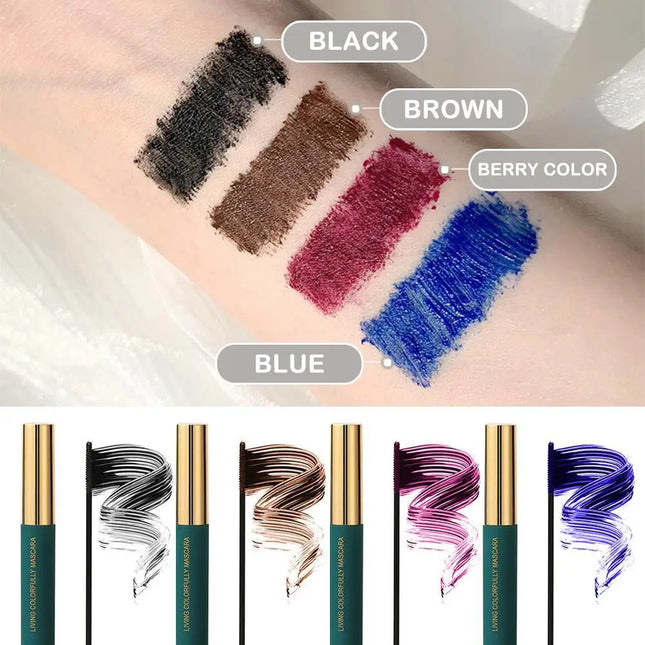 Long-lasting Waterproof Sweatproof Mascara Silk Fiber Thick Curling Eyelash Extension Volume Smudge-proof Quick Dry Non-blooming