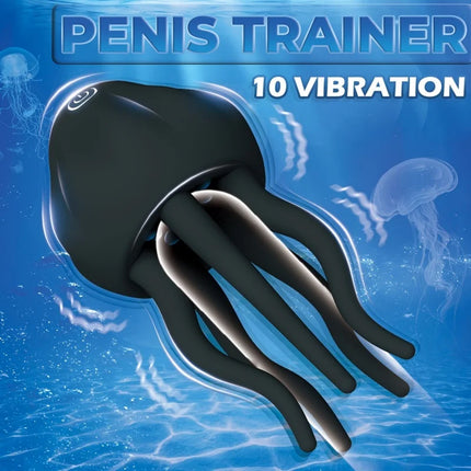 Delayed Ejaculation Vibrate Jellyfish Penis Trainer Clit Nipple Massager Male Glans Vibrators Adult Masturbation Sex Toys 18+